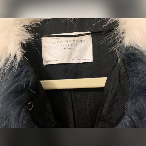 Zara Faux Fur Striped Jacket - Picture 6 of 10